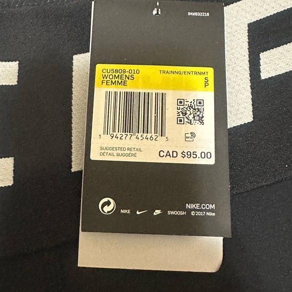 New NIKE PRO LUXE 7/8 Leggings - STEALTH EVAPORATION FABRIC HIGH RISE Size Small - Picture 4 of 7